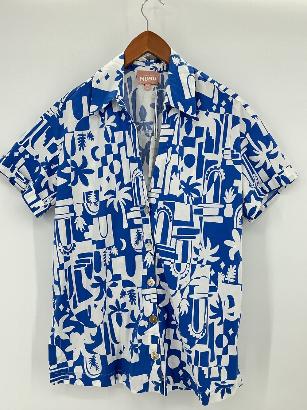 NWT Show Me Your Mumu Parker Button Down Santorini Escape Floral Shirt XS - Picture 3 of 10